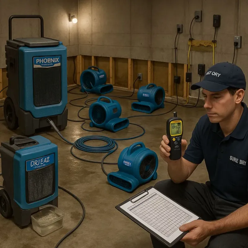 Structural Drying and Dehumidification process in Assumption, IL